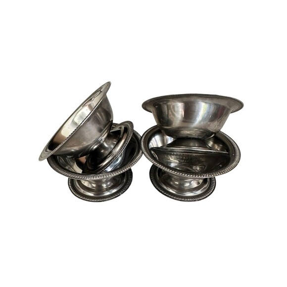 Vollrath Japan Stainless Steel Vintage Coupes Ice Cream Cups X 4 Retro - Picture 1 of 6